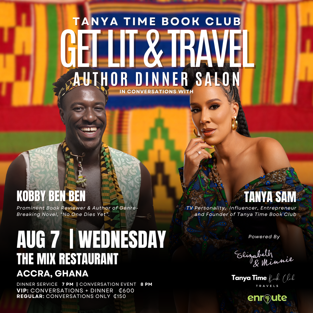 Tanya Time Book Club Author Dinner Salon with Kobby Ben Ben and Tanya Sam