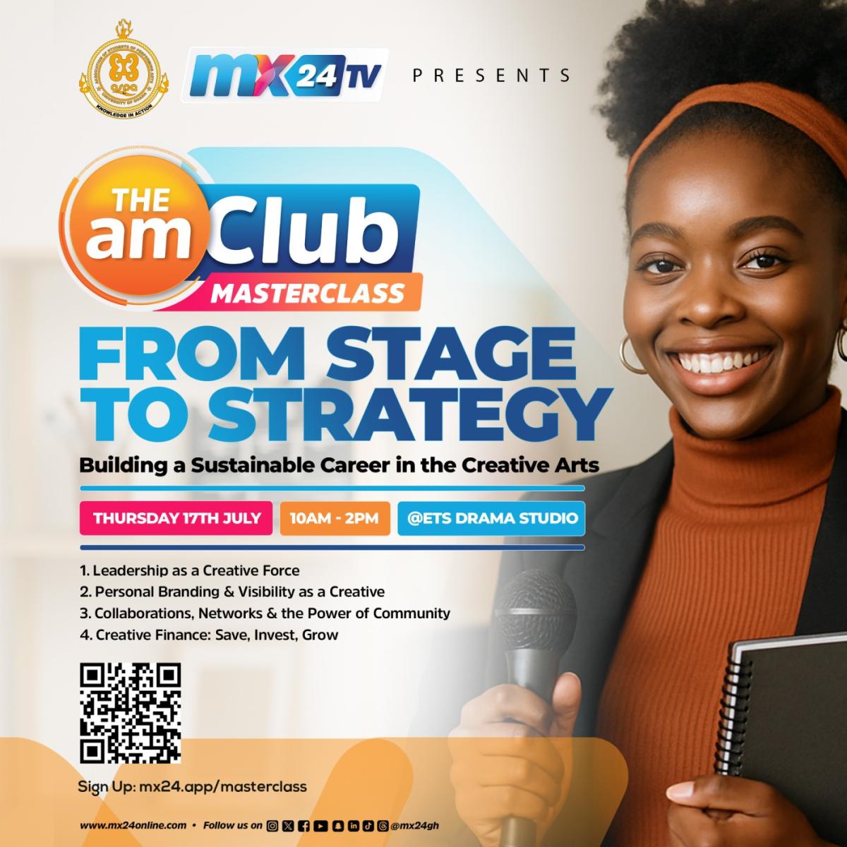 AMClub Masterclass: From Stage to Strategy – Building a Sustainable Career in the Creative Arts