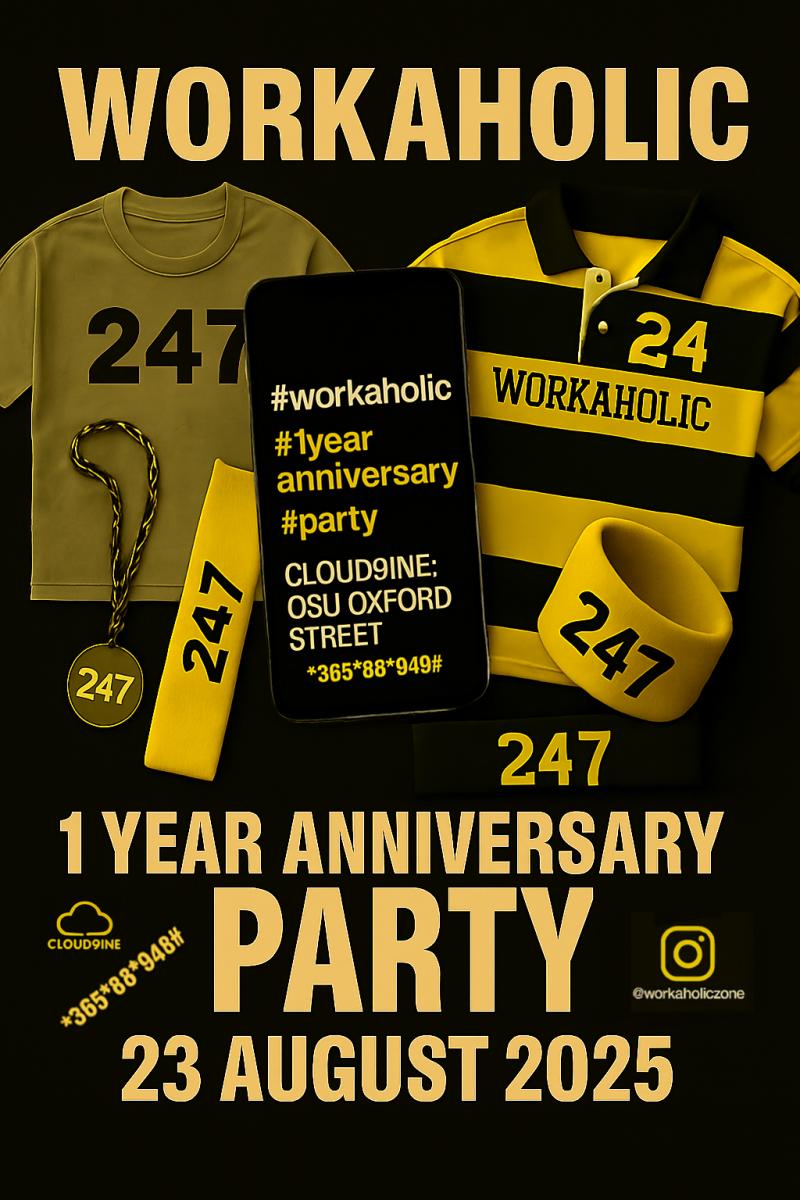 Workaholic 1 year anniversary party