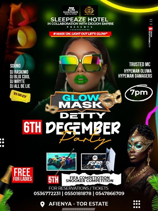 Glow Mask Detty December Party