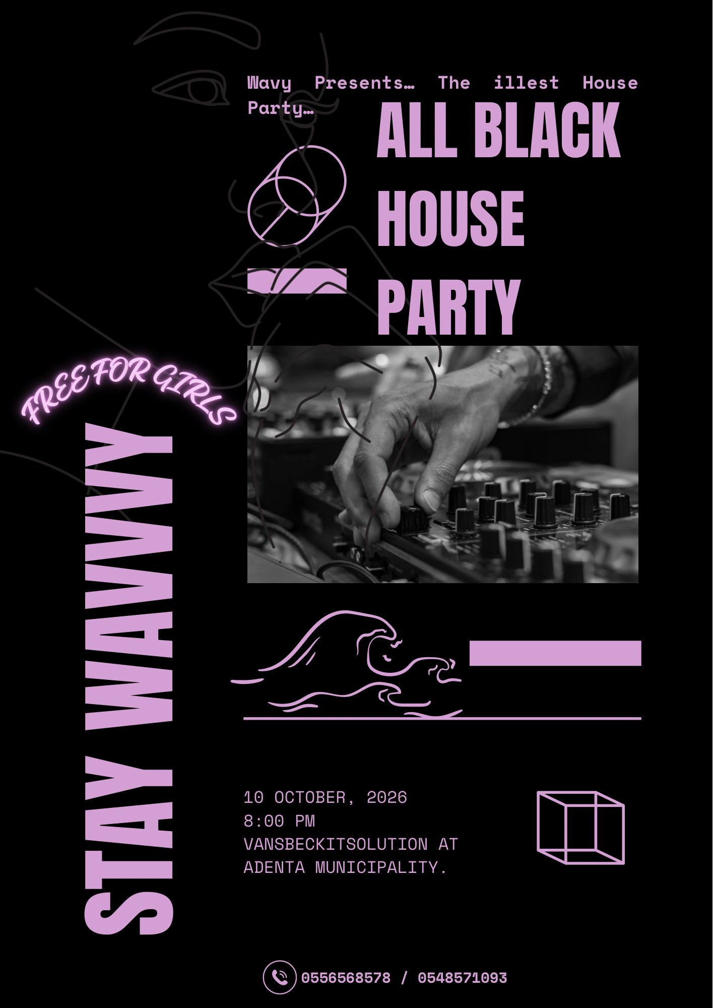 All Black Wavy House Party