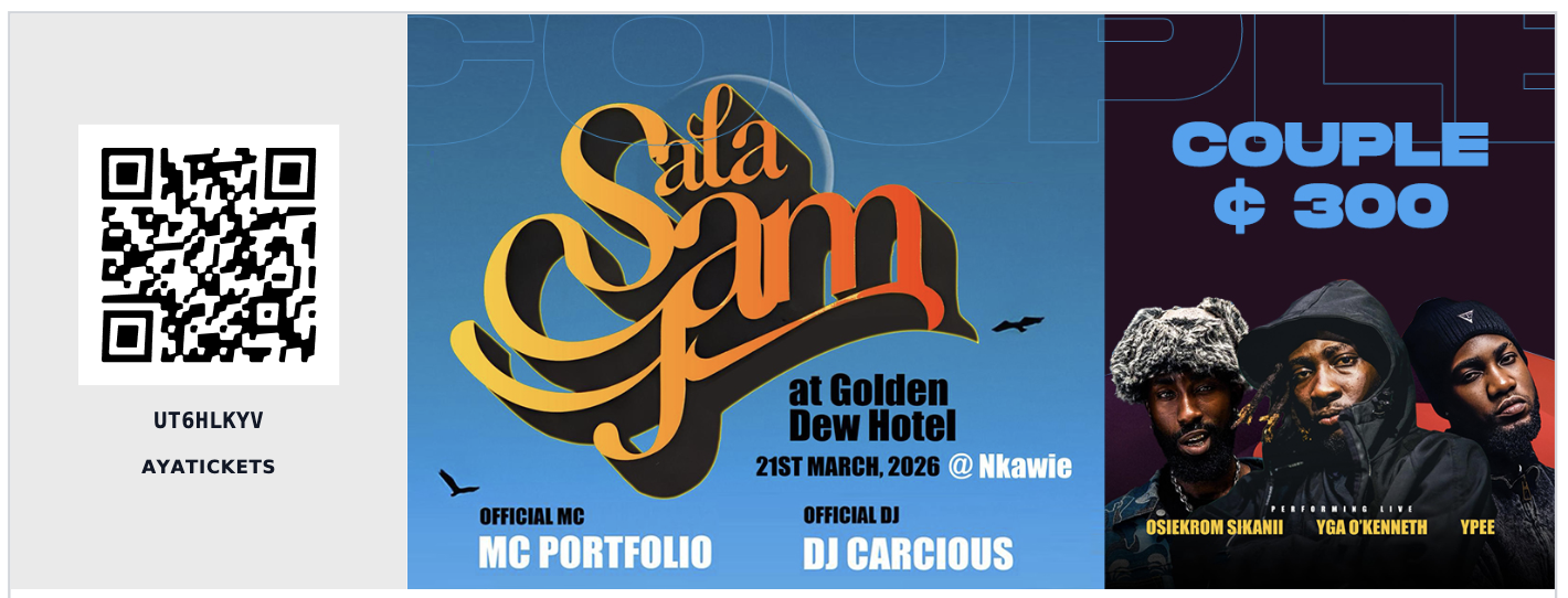 Sample printed event ticket